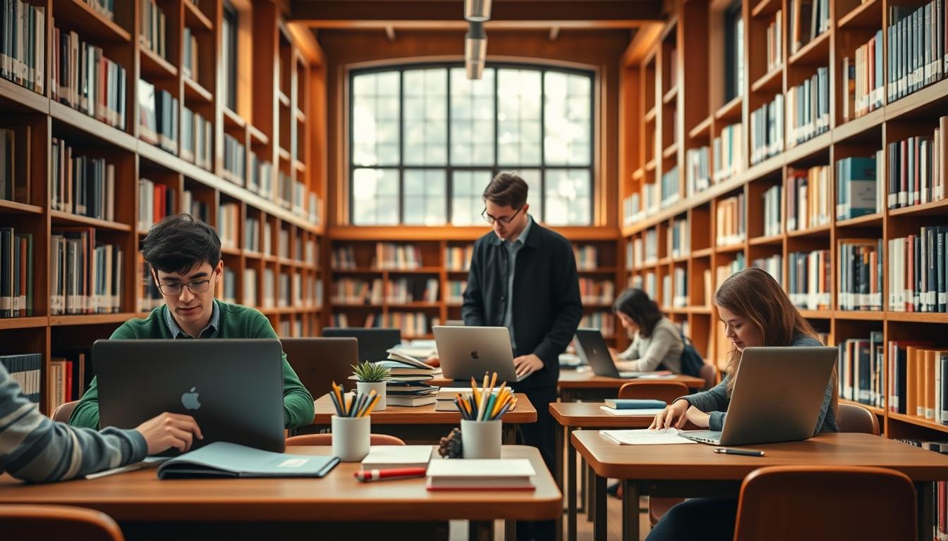 Students working in research laboratory